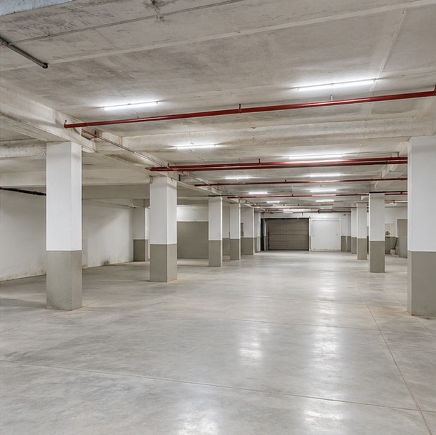 Illustrative empty basement space