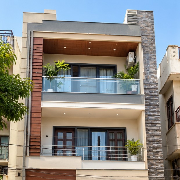 Illustrative modern building exterior
